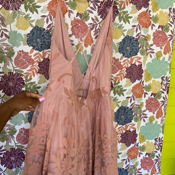 Luxxel Dresses & Skirts - LUXXEL DRESS | BLUSH MIDI FLORAL TULLE DRESS